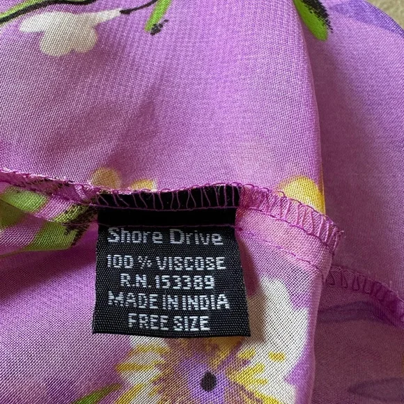 Floral Purple Long Kimono Cardigan - Picture 6 of 7